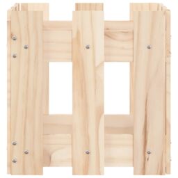 Berkfield Home Garden Planter with Fence Design 30x30x30 cm Solid Wood Pine in Brown - Size: 30 x 30 x 30 cm - thumbnail 5