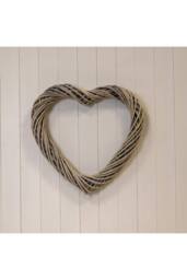 KDMD Grey Rustic Heart Thick Willow Wreath - 50mm - thumbnail 1
