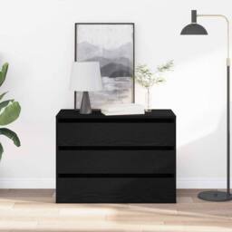 Berkfield Home Corner Chest of Drawers Black Oak 80x41x58 cm Engineered Wood - Size: 80 x 41 x 58 cm - thumbnail 4