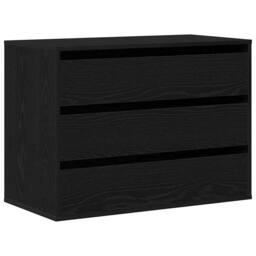 Berkfield Home Corner Chest of Drawers Black Oak 80x41x58 cm Engineered Wood - Size: 80 x 41 x 58 cm - thumbnail 1
