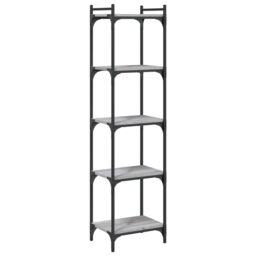 Berkfield Home Bookcase 5-Tier Grey Sonoma 40x30x154 cm Engineered Wood - Size: 40 x 30 x 154 cm - thumbnail 2