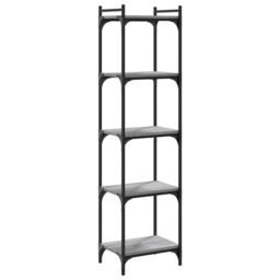 Berkfield Home Bookcase 5-Tier Grey Sonoma 40x30x154 cm Engineered Wood - Size: 40 x 30 x 154 cm - thumbnail 6