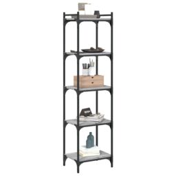 Berkfield Home Bookcase 5-Tier Grey Sonoma 40x30x154 cm Engineered Wood - Size: 40 x 30 x 154 cm - thumbnail 3