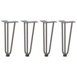 Berkfield Home Hairpin Table Legs 4 pcs Natural Steel 30 cm Solid Steel in Grey - thumbnail 3