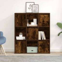 Berkfield Home Bookcase Smoked Oak 89x24x101.5 cm Engineered Wood in Brown - thumbnail 3