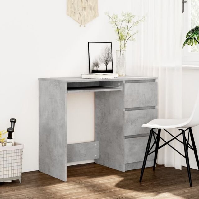 Berkfield Home Desk Concrete Grey 90x45x76 cm Engineered Wood - Size: 90 x 45 x 76 cm - image 1