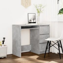 Berkfield Home Desk Concrete Grey 90x45x76 cm Engineered Wood - Size: 90 x 45 x 76 cm