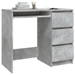 Berkfield Home Desk Concrete Grey 90x45x76 cm Engineered Wood - Size: 90 x 45 x 76 cm - thumbnail 3