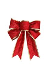 Living and Home 10Pcs Christmas Bows Ribbon Bowknot Christmas Tree Ornaments in Red