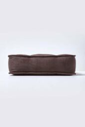Homescapes Faux Suede Dining Chair Booster Cushion in Chocolate - Size: 40 cm x 40 cm - thumbnail 5