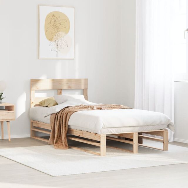 Berkfield Home Bed Frame without Mattress 90x200 cm Solid Wood Pine in Brown - image 1