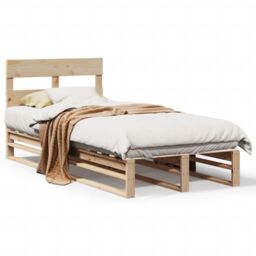 Berkfield Home Bed Frame without Mattress 90x200 cm Solid Wood Pine in Brown - thumbnail 2