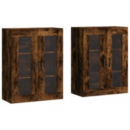 Berkfield Home Wall Mounted Cabinets 2 pcs Smoked Oak Engineered Wood in Brown - thumbnail 2