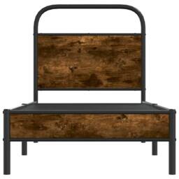 Berkfield Home Bed Frame Without Mattress 75x190 cm Smoked Oak Engineered Wood in Brown - thumbnail 4