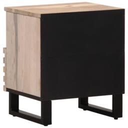 Berkfield Home Beautiful Bedside Cabinet 40x33x46 cm Solid Wood Bleached Mango in Light Tan - Size: 40 x 33 x 46 cm - thumbnail 5