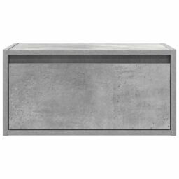 Berkfield Home Wall-mounted Bedside Cabinet with LED Lights Concrete Grey - thumbnail 5