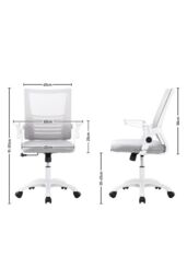 H&O Direct Office Ergonomic Gaming Chair for Home Office Computer Swivel Chair in Grey - thumbnail 6