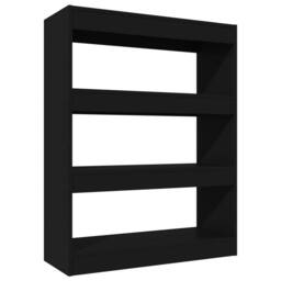 Berkfield Home Book Cabinet/Room Divider Black 80x30x103 cm Engineered wood - Size: 80 x 30 x 103 cm - thumbnail 1