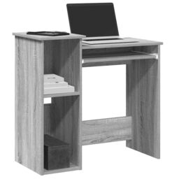Berkfield Home Desk with Shelves Grey Sonoma 84x40x78 cm Engineered Wood - Size: 84 x 40 x 78 cm