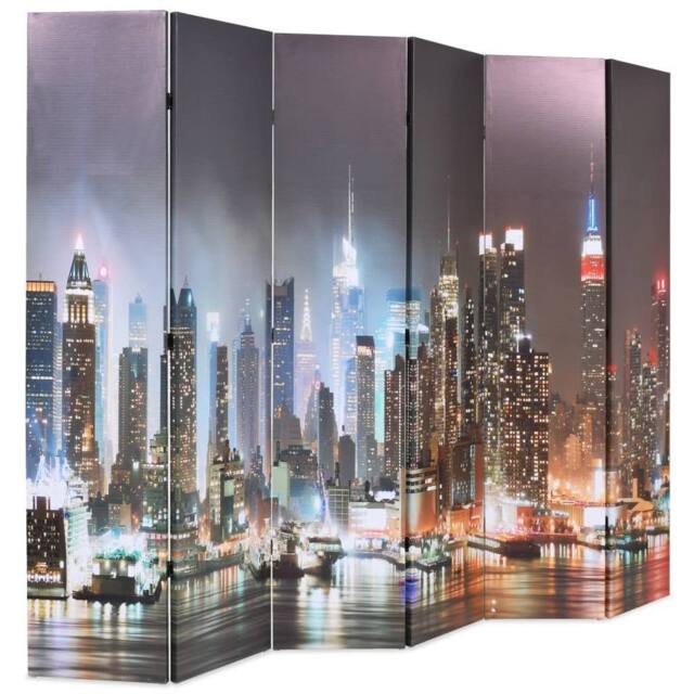 Berkfield Home Folding Room Divider 228x170 cm New York by Night - image 1