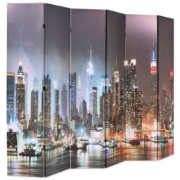 Berkfield Home Folding Room Divider 228x170 cm New York by Night - thumbnail 1