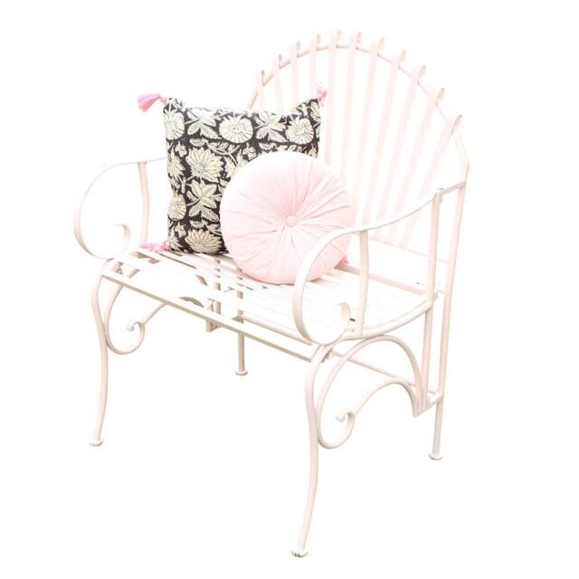 Melody Maison Ornate Pink Metal Painted Garden Chair 62cm in Light Pink - image 1