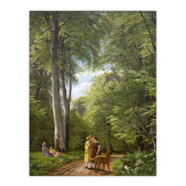 "Artery8 PC Skovgaard Beech Wood in May Zealand Landscape Wall Art Print in Green - Size: W12"" x H16""" - image 1