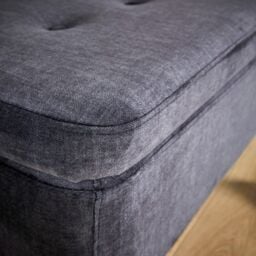 Home Source Ottoman Box Velvet Fabric Hidden Storage Wooden Legs Home Living in Black - thumbnail 7