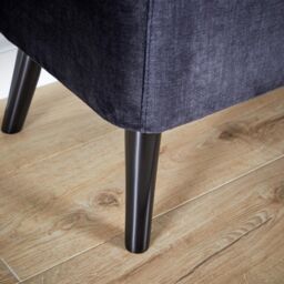 Home Source Ottoman Box Velvet Fabric Hidden Storage Wooden Legs Home Living in Black - thumbnail 6