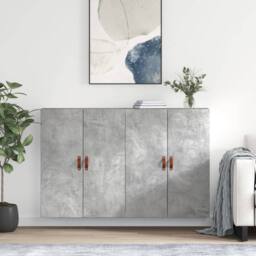 Berkfield Home Wall Mounted Cabinets 2 pcs Concrete Grey 69.5x34x90 cm - thumbnail 2