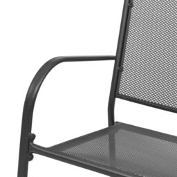 Berkfield Home Garden Bench 108 cm Steel & Mesh Anthracite in Black - thumbnail 5