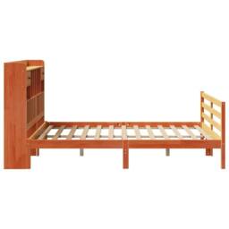 Berkfield Home Bookcase Bed without Mattress Wax Brown 160x200cm Solid Wood Pine - Size: 160x200 cm - thumbnail 5