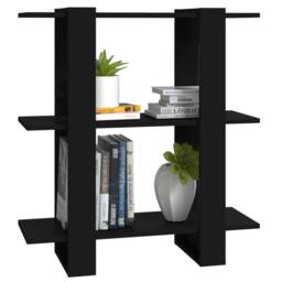 Berkfield Home Classic Book Cabinet/Room Divider Black 80x30x87 cm - Size: 80 x 30 x 87 cm - thumbnail 4