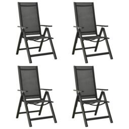 Berkfield Home Soft 5 Piece Garden Dining Set Aluminium Anthracite in Black - thumbnail 6