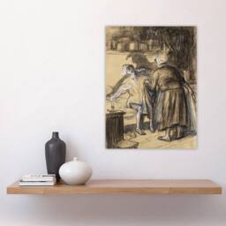 "Artery8 Here Are Your Trousers Drawing Glackens Wall Art Poster Print in Beige - Size: W24"" x H32""" - thumbnail 4