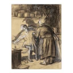 "Artery8 Here Are Your Trousers Drawing Glackens Wall Art Poster Print in Beige - Size: W24"" x H32""" - thumbnail 1