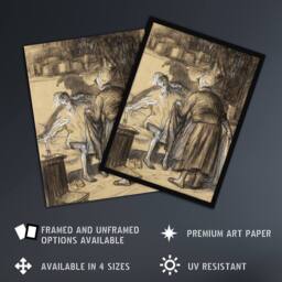"Artery8 Here Are Your Trousers Drawing Glackens Wall Art Poster Print in Beige - Size: W24"" x H32""" - thumbnail 2