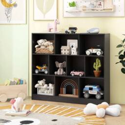 NESTLUNE 120 CM Wood Display Shelf Living in Black - Size: 100 cm x 15 cm - thumbnail 3
