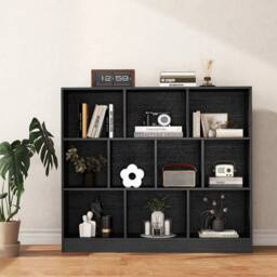 NESTLUNE 120 CM Wood Display Shelf Living in Black - Size: 100 cm x 15 cm - thumbnail 5