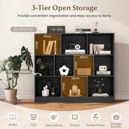 NESTLUNE 120 CM Wood Display Shelf Living in Black - Size: 100 cm x 15 cm - thumbnail 6