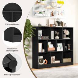 NESTLUNE 120 CM Wood Display Shelf Living in Black - Size: 100 cm x 15 cm - thumbnail 4