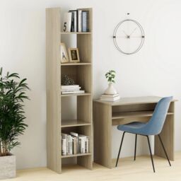 Berkfield Home Book Cabinet Sonoma Oak 40x35x180 cm Engineered Wood in Brown - Size: 40 x 35 x 180 cm - thumbnail 1