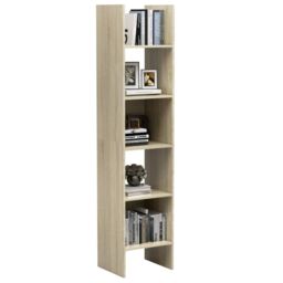 Berkfield Home Book Cabinet Sonoma Oak 40x35x180 cm Engineered Wood in Brown - Size: 40 x 35 x 180 cm - thumbnail 5