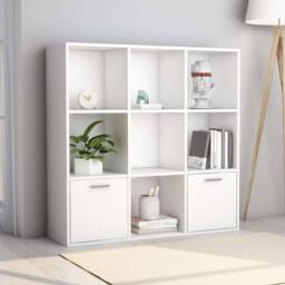 Berkfield Home Classic Book Cabinet White 98x30x98 cm Engineered Wood - Size: 98 x 30 x 98 cm - thumbnail 2