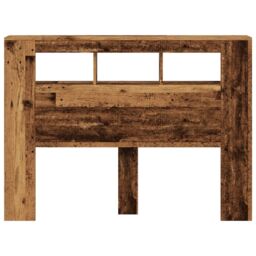 Berkfield Home LED Headboard Old Wood 140x18.5x103.5 cm Engineered Wood in Brown - thumbnail 6