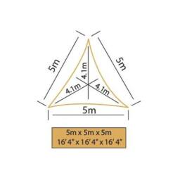 Primrose 5m Triangle Water Resistant Patio Sun Shade 96.5% UV Block Free Rope in Dark Grey - thumbnail 6