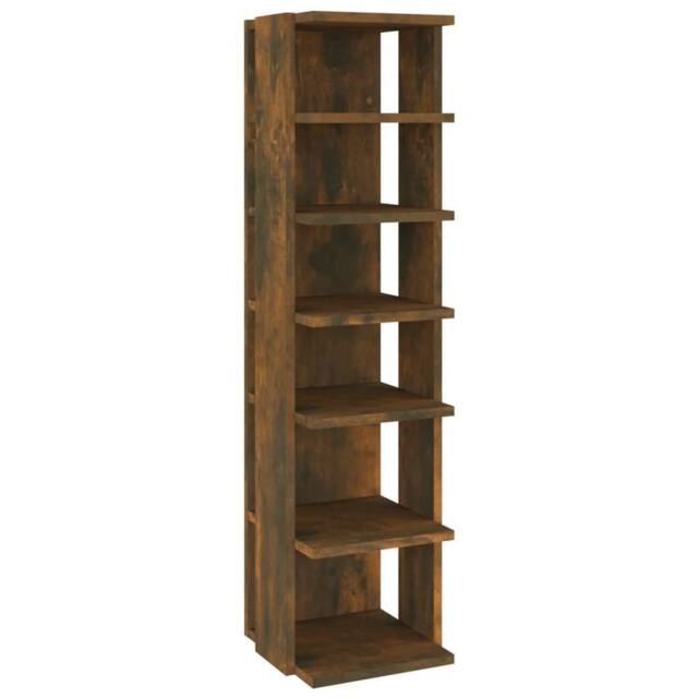 Berkfield Home Shoe Racks 2 pcs Smoked Oak 27.5x27x102 cm Engineered Wood in Brown - image 1