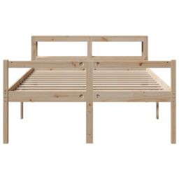 Berkfield Home Senior Bed with Headboard without Mattress 120x190 cm Small Double in Brown - thumbnail 4