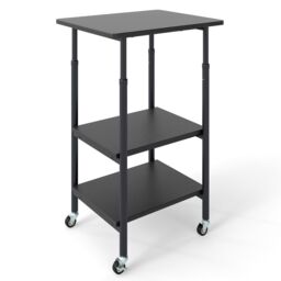 Costway Height Adjustable Printer Stand 3-Tier Printer Cart with Storage in Black - thumbnail 1