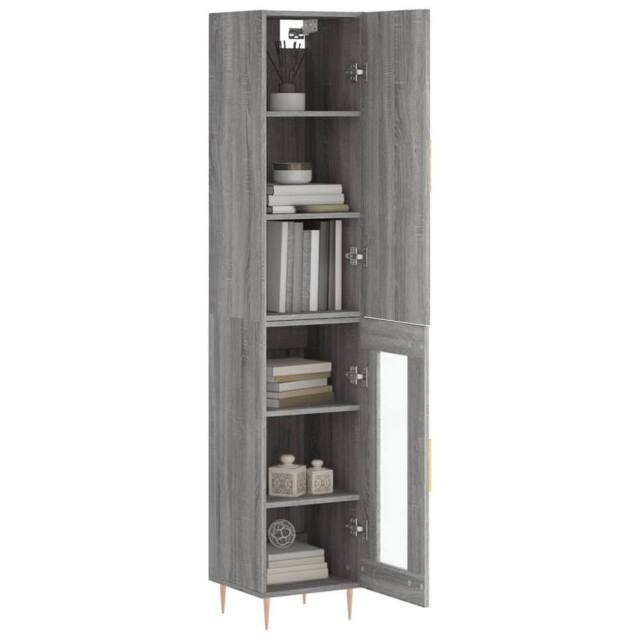 Berkfield Home Highboard Grey Sonoma 34.5x34x180 cm Engineered Wood - image 1